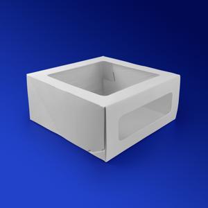 Коробка для торта белая с окном ForG CAKE II W W 22,0х22,0х10,0см