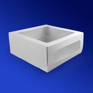 Коробка для торта белая с окном ForG CAKE II W W 24,0х24,0х10,0см