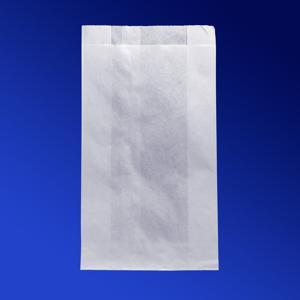 Пакет бумажный V-дно 25,0х14,0х6,0см белый одп 38гр/м2
