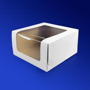 Коробка для торта белая с окном ForG SHELF I W W 18,0х18,0х10,0см