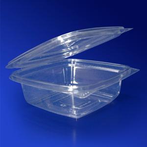Контейнер пластиковый    375мл PET прозрачный с нераздельной крышкой 13,7х14,2х4,8м 300 шт/кор