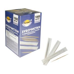 Зубочистки отдельно упакованные бум  бамбук 1000шт/уп