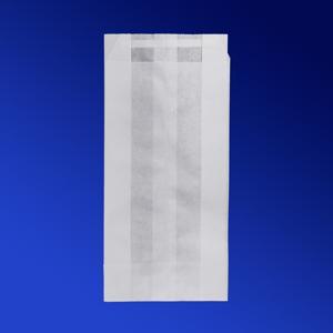 Пакет бумажный V-дно 20,5х9,0х4,0см белый жиростойкий 40гр/м2 с клеевой лентой
