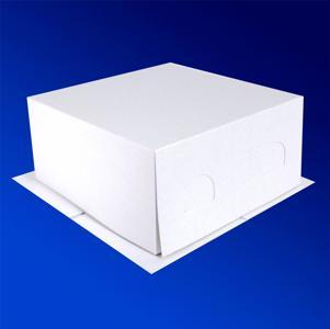 Коробка для торта белая 30,0х30,0х19,0см хром-эрзац