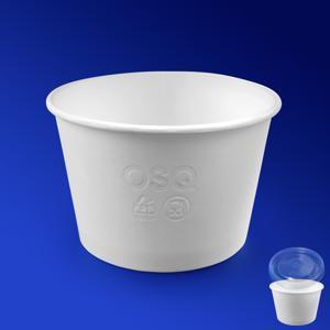 OSQ Round Bowl  300 W Контейнер белый 300мл d10,0см h6,5см (крышка отдельно)