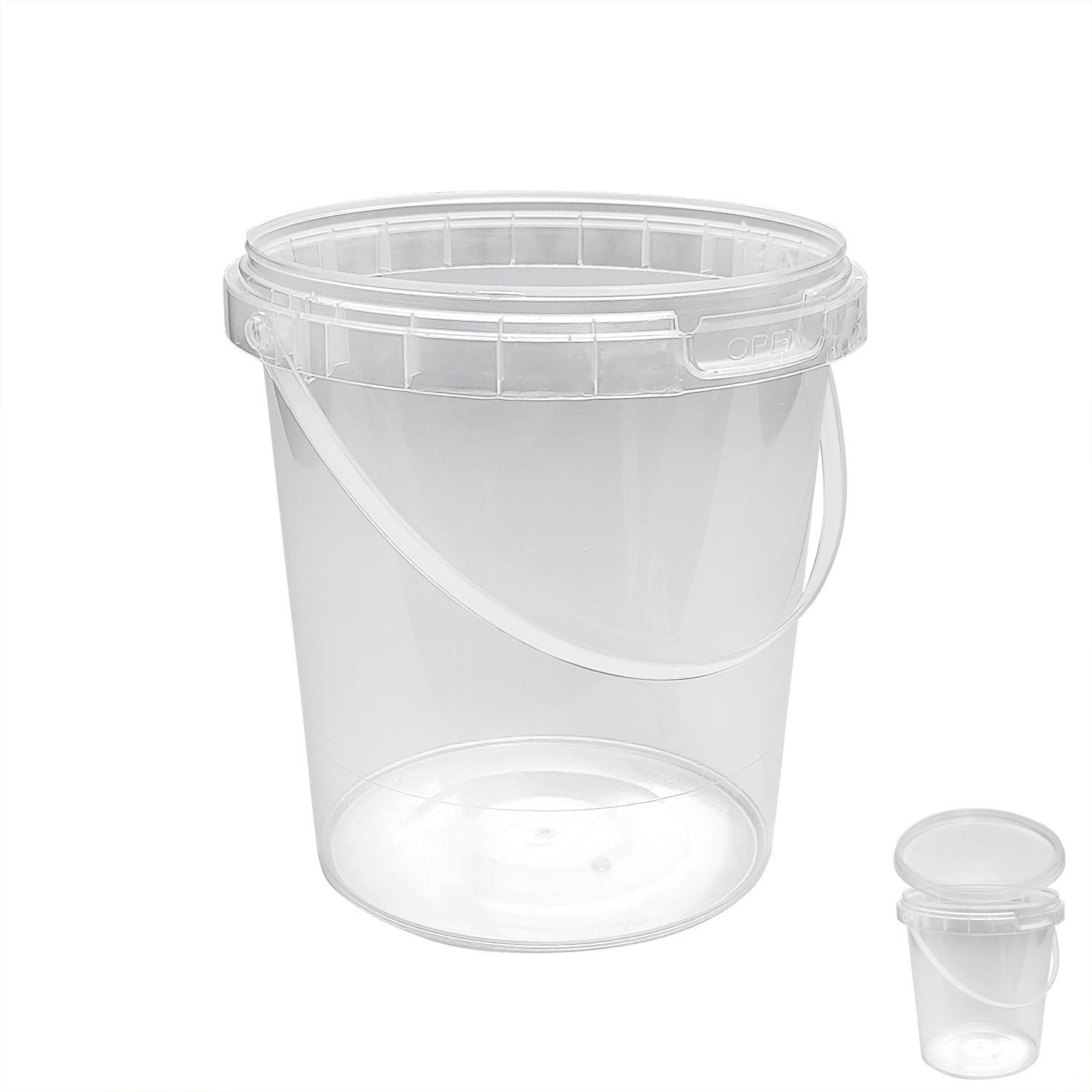 Ведерко   850мл проз с ручкой и контрольным замком PP (крышка отдельно)