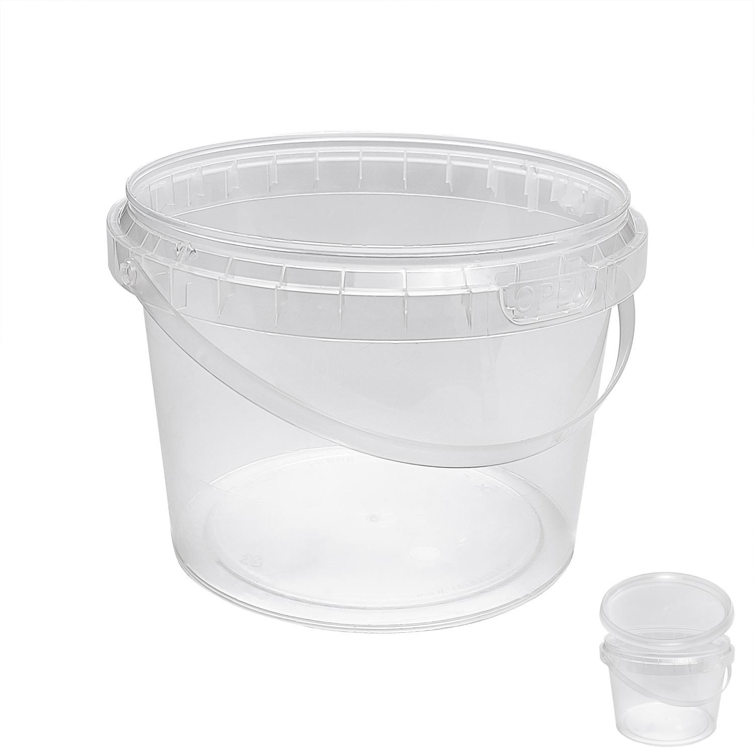 Ведерко   800мл проз с ручкой и контрольным замком PP (крышка отдельно)