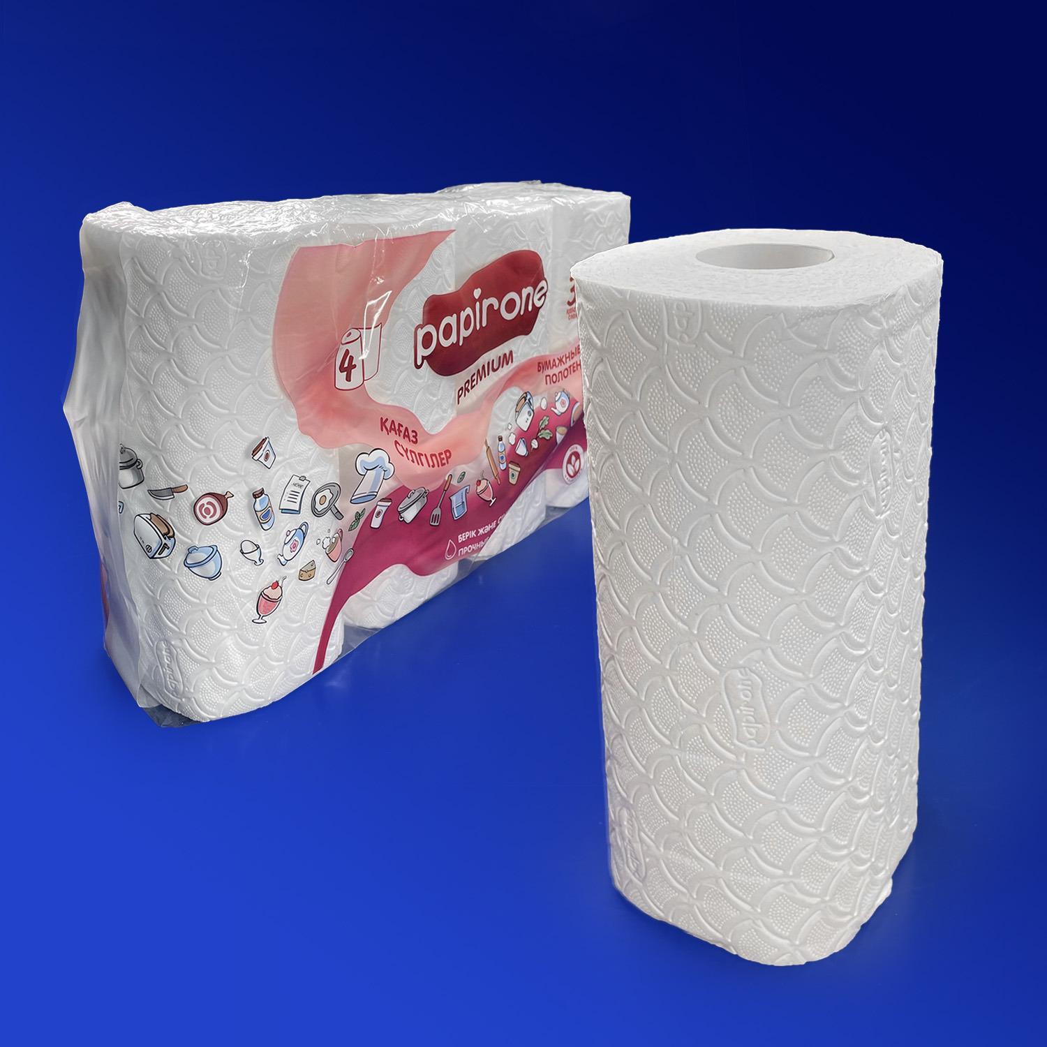 Полотенце бумажное 3сл 23x12 5см белое 4рл/уп Papirone