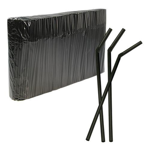 Трубочка d0,8x22см черная 500шт/уп с гофрой