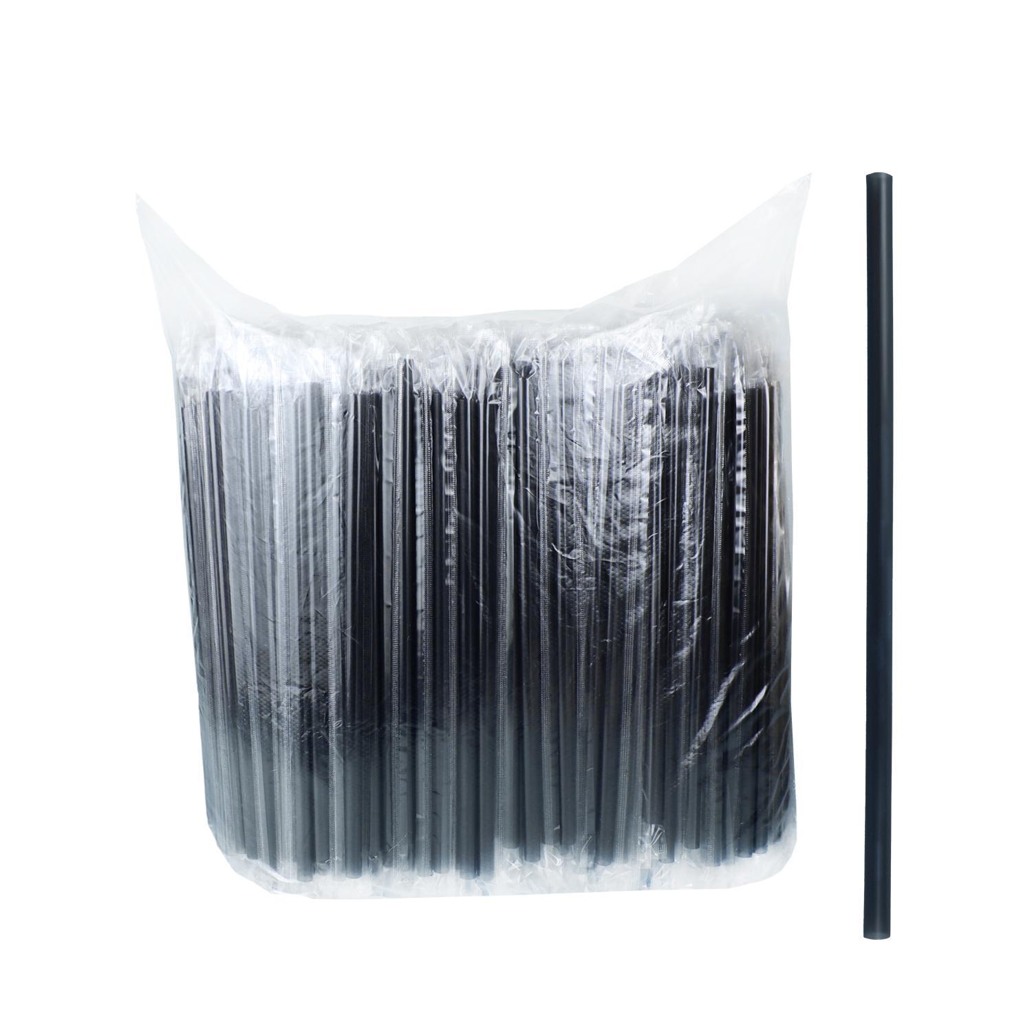 Трубочка отдельно упакованная ПП d0,8x23см черная 500шт/уп без гофры