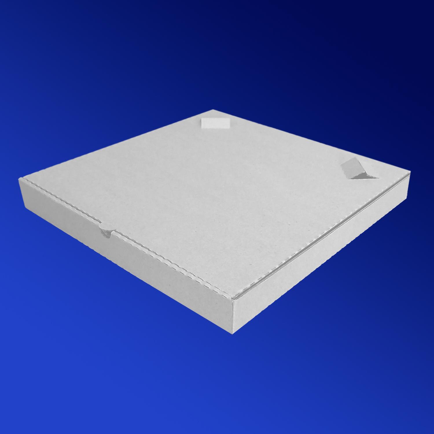 Пицца-коробка гофра 33х33х4см белая с отверстием под соус 50шт/уп