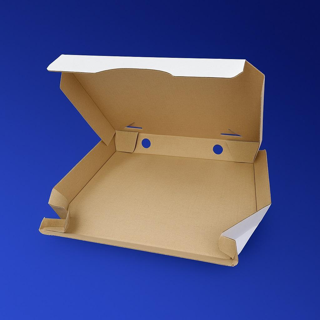 Пицца-коробка гофра 26х26х3,5см белая  50шт/уп