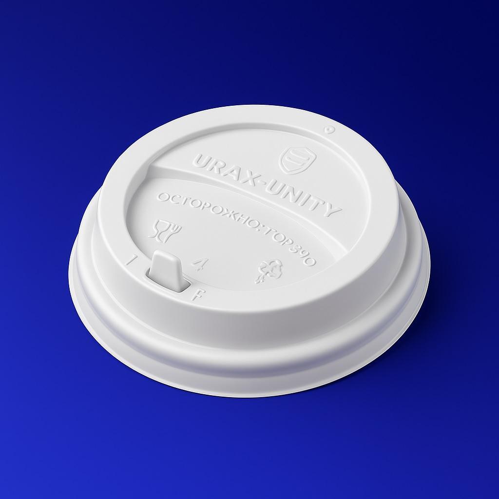 Крышка к стаканам d8,0см PP с откидным питейником белая 50шт/уп 2000шт/кор Upax-Unity