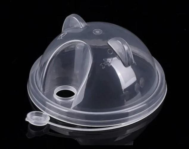 Крышка к стаканам d9,0см PP купольная с пробкой заглушкой CAT 45 шт/уп  900шт/кор