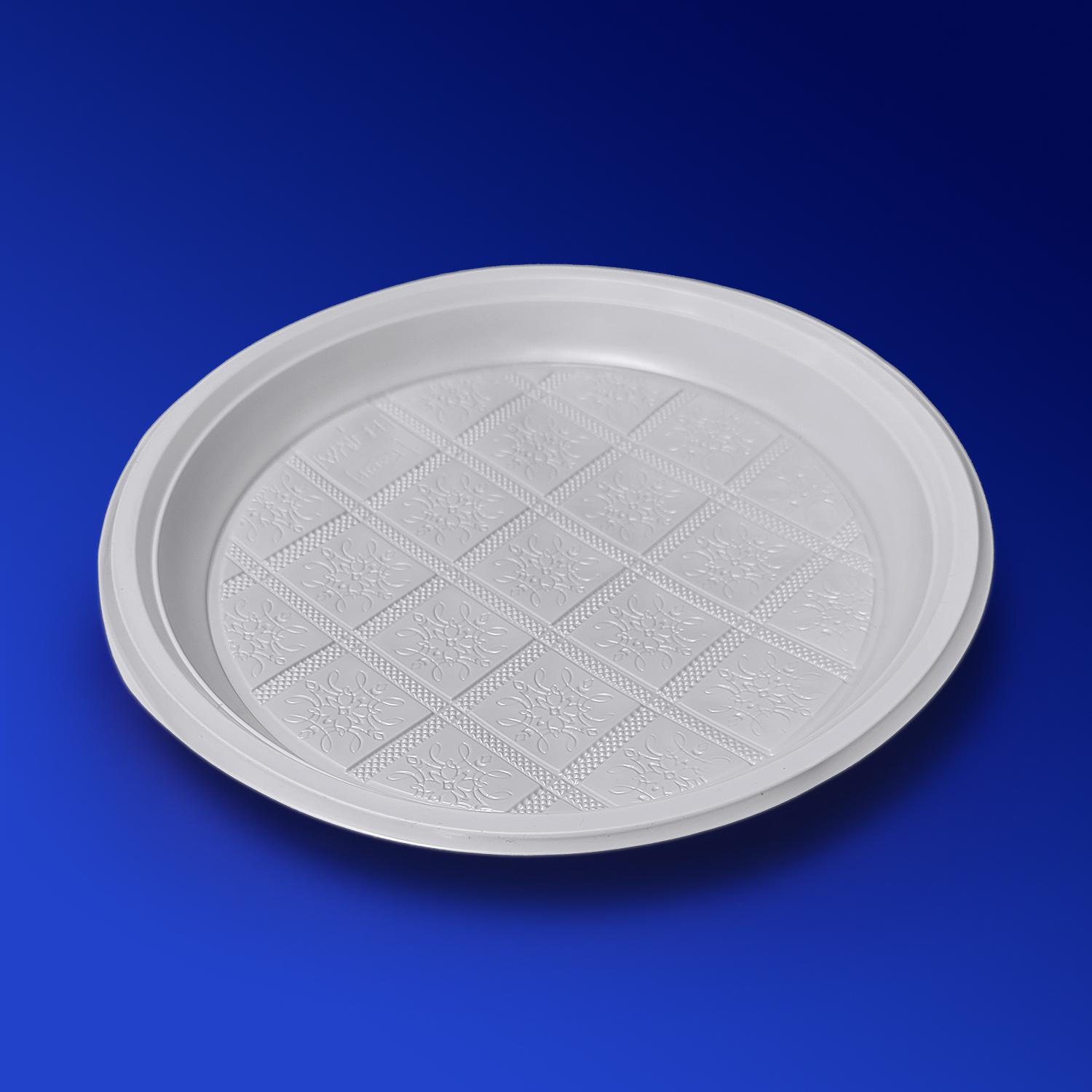 Тарелка одноразовая d20,5см PP 100шт/уп белая Фопос