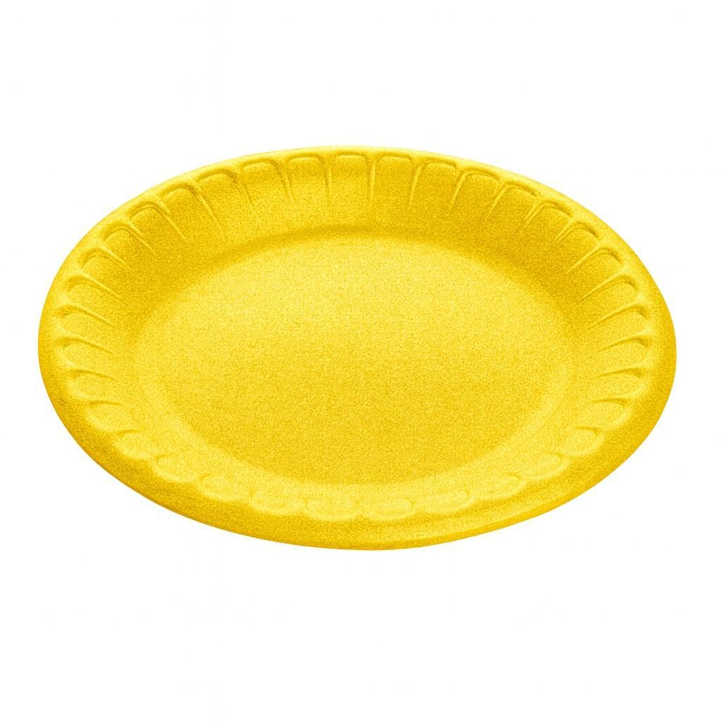 Тарелка одноразовая ВПС  d17см желтая 100шт/уп TD-170 десертная