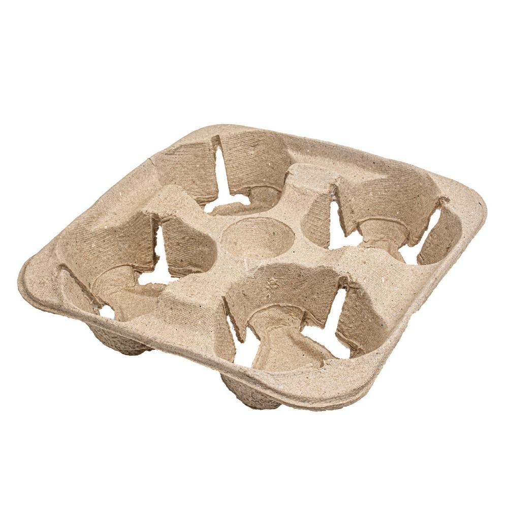 Держатель для стаканов  на 4шт крафт 20х20х4,5мм 130шт/уп