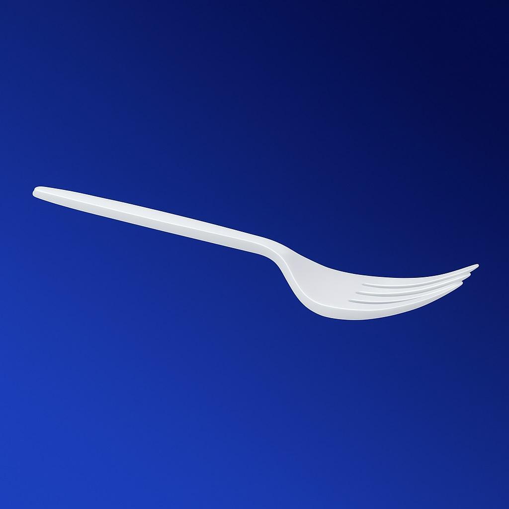 Вилка пластиковая 15,5см белая компакт  50 шт/уп  1000шт/кор