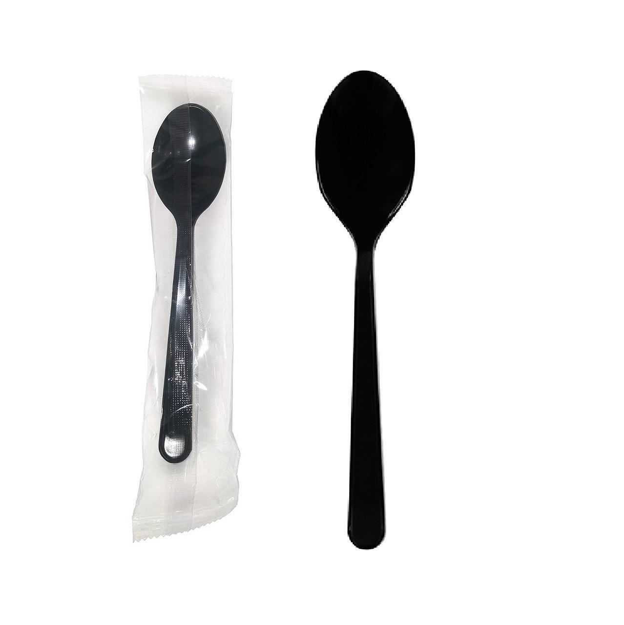 Ланч - набор  1/1 Ложка Премиум черная в индивидуальной упаковке 1шт/уп