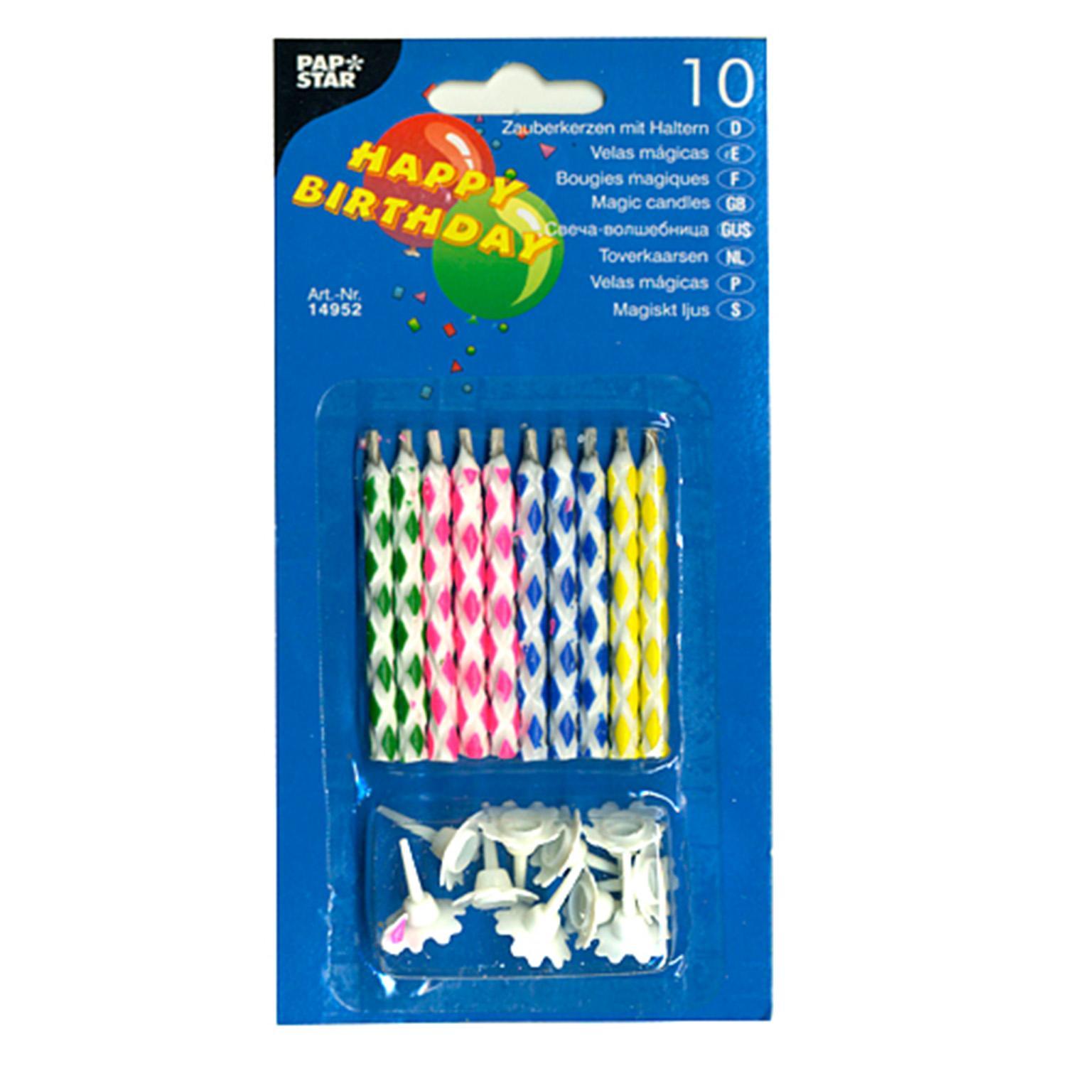 Свеча для торта магическая 10шт/уп