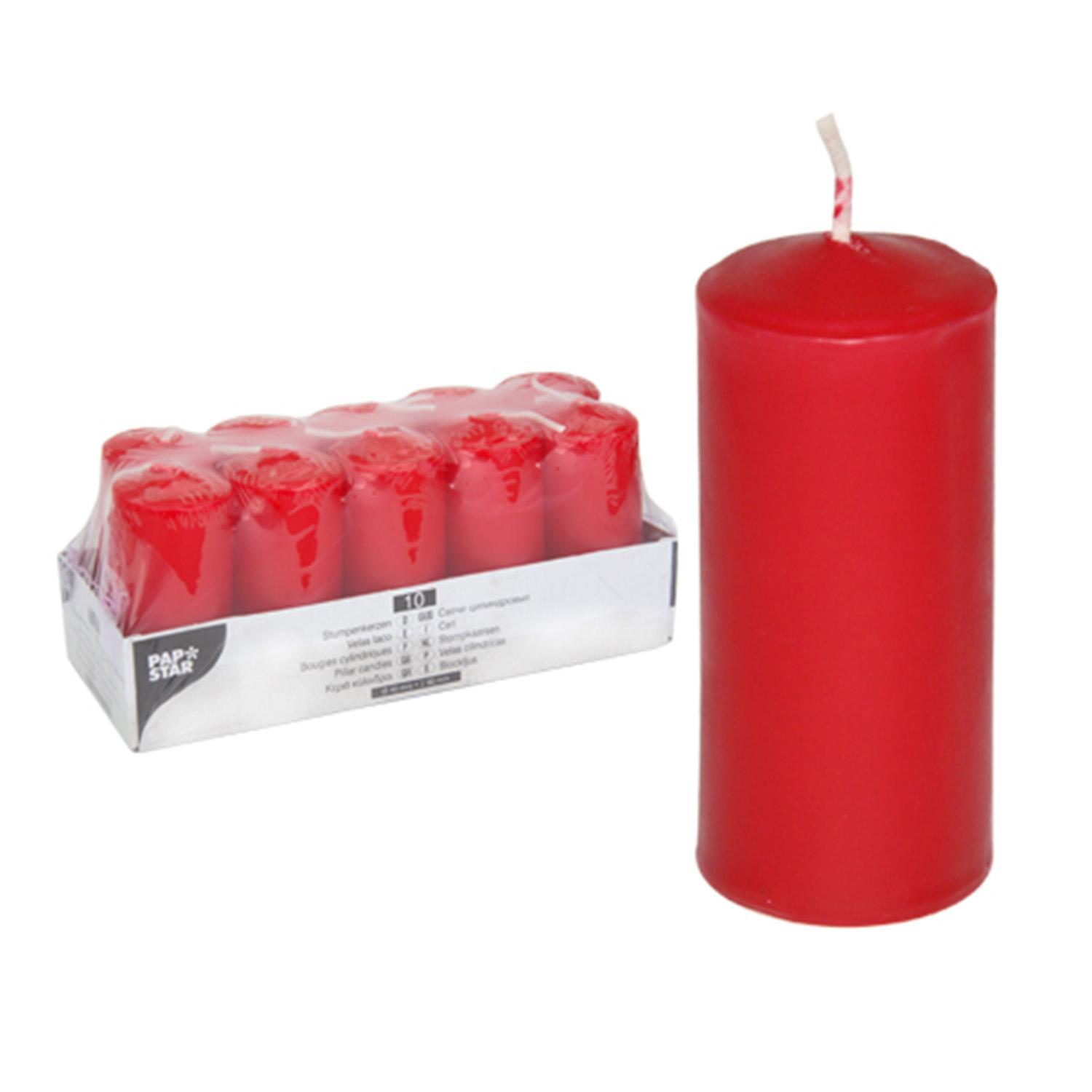 Свеча d 4,0х9,0см  пеньковая красная 10шт/уп