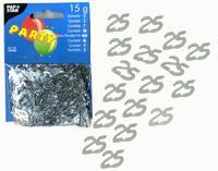 Конфетти Знак 25 серебрист  15гр/уп Ps