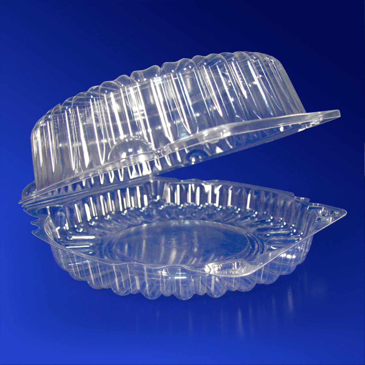 Упаковка для пирогов 2600мл d21,0х7,2см внутр  PET прозрачная с нераздельной крышкой 150 шт/кор