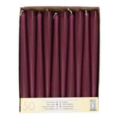 Свеча Античная  d2х25см фиолетовая 50шт/уп