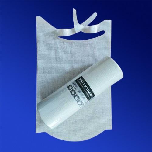 Нагрудник одноразовый 2-х слойные (Бумага + полиэтилен) 37х56 см белый 100шт/рул