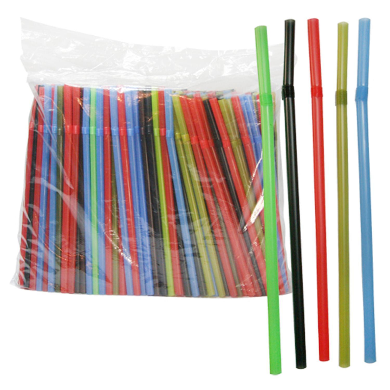 Трубочка d0,8x22см разноцветная 500шт/уп с гофрой