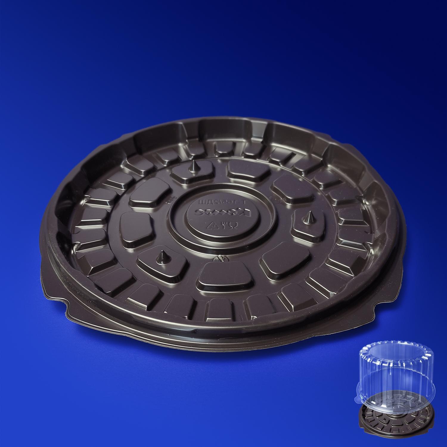 Дно к упаковке для торта d19,7см внешн PS коричневое  400 штук в коробке Т-165/2ДШ