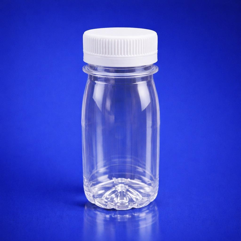 Бутылка  100 мл PET круглая прозрачная с крышкой диаметр горловины  3,8см h11,0см