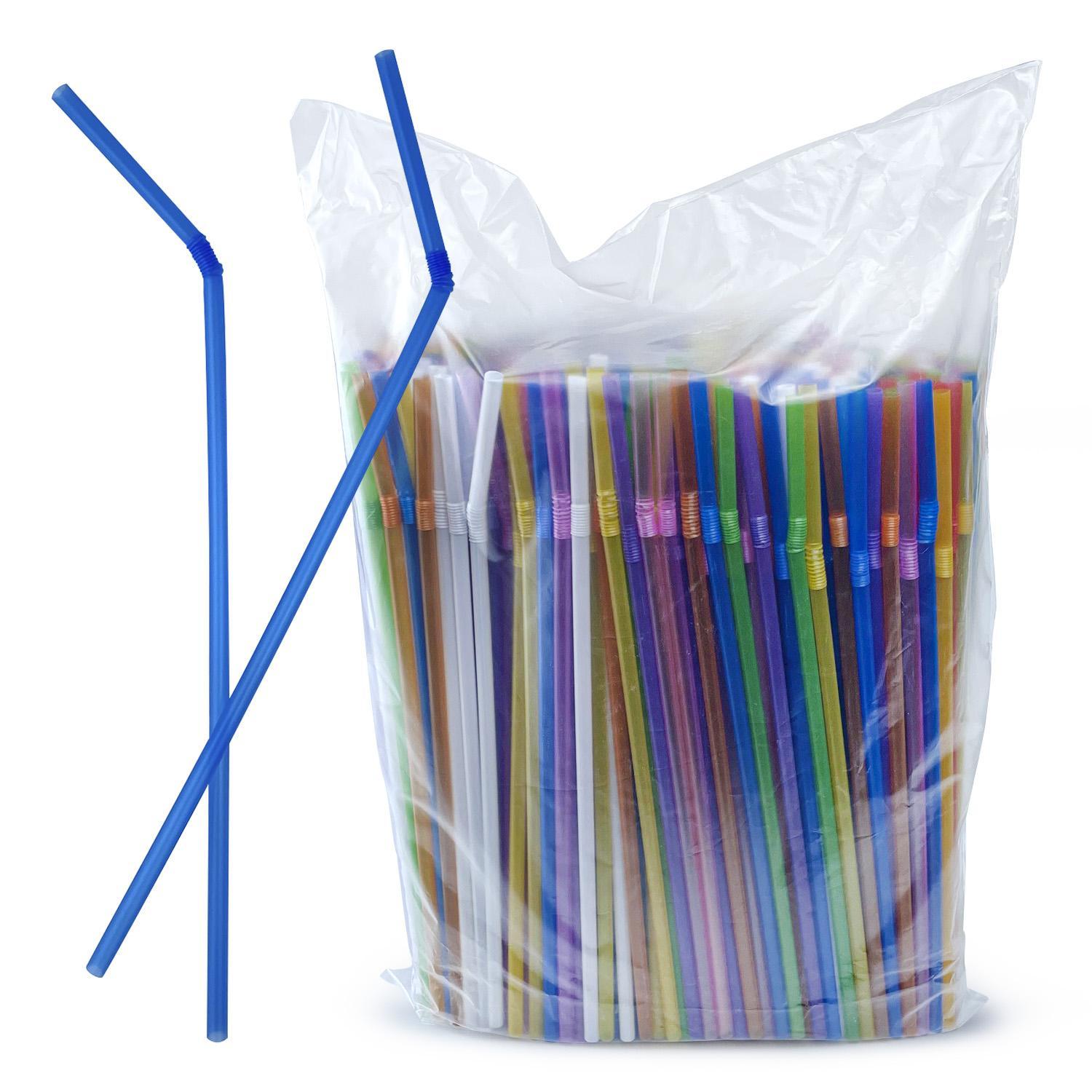 Трубочка d0,5x22см разноцветная 500шт/уп с гофрой