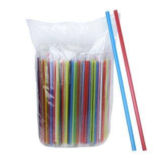 Трубочка отдельно упакованная ПП d0,5x23см разноцветная 500шт/уп без гофры
