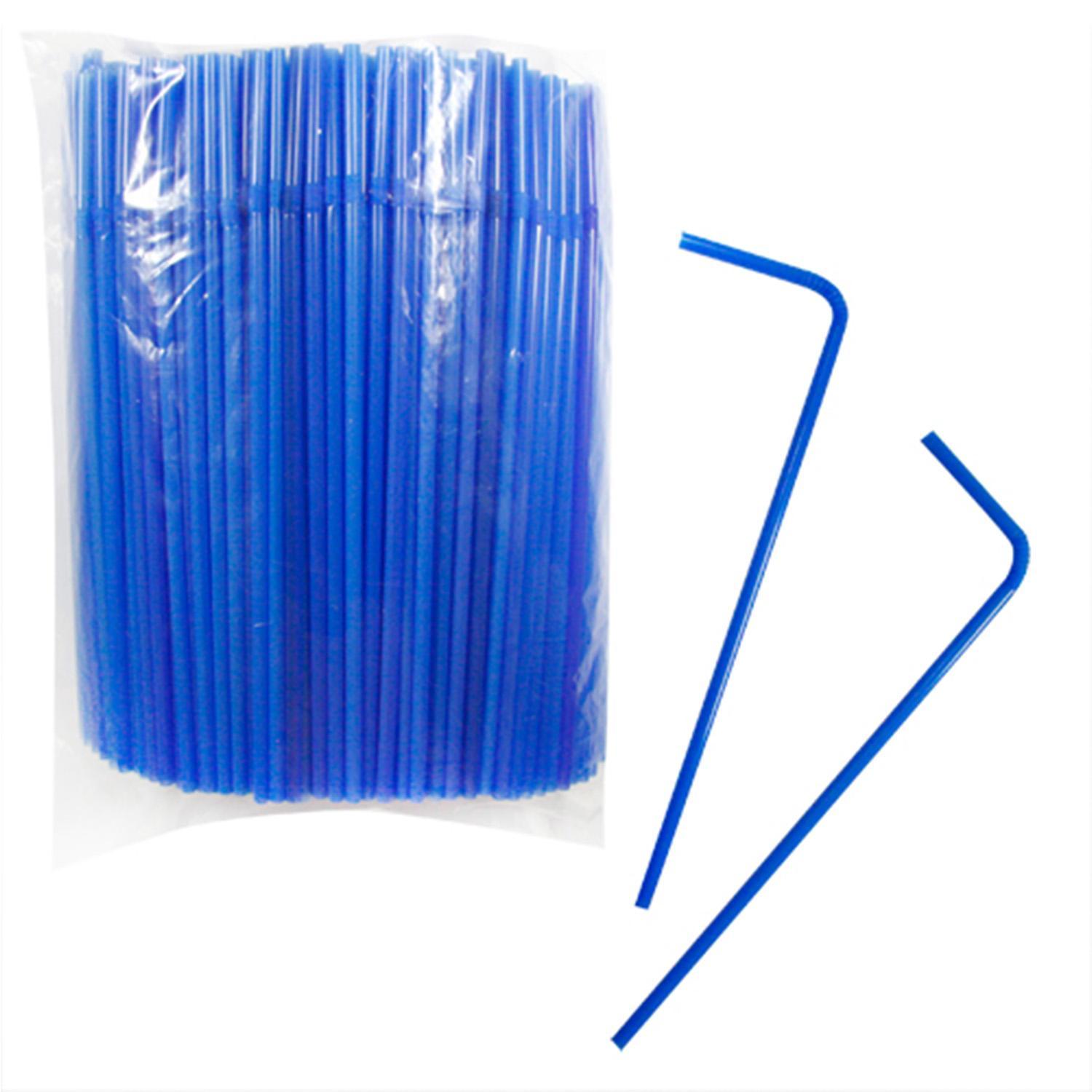 Трубочка d0,5x22см голубая 500шт/уп с гофрой