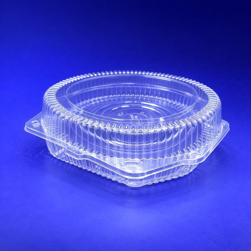 Упаковка для пирогов 2000мл d23,0х5,5см внутр  PET прозрачная с нераздельной крышкой 150 шт/кор