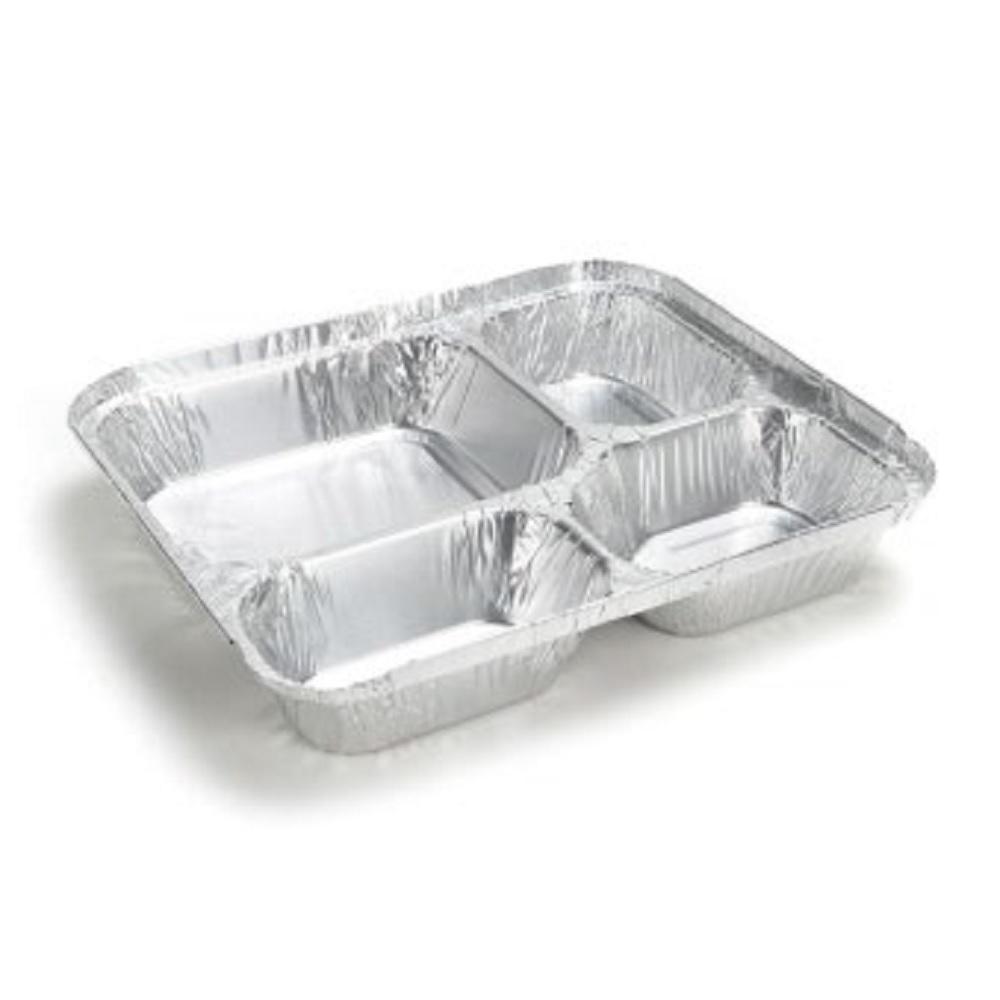 Контейнер из алюм  фольги  1000мл 4-хсекционный 24,6x21,1/20,6x17,1   h4,3см 125шт/уп