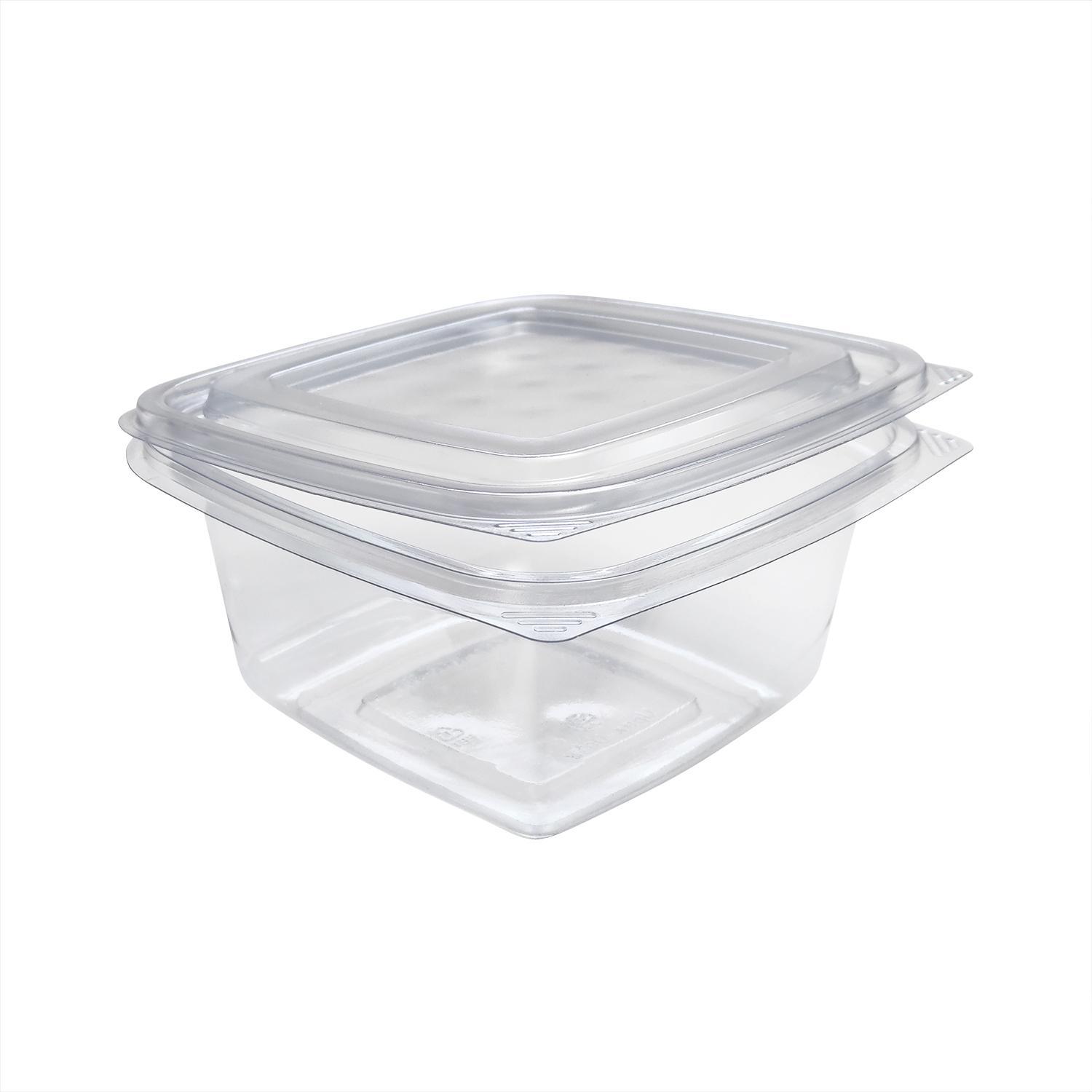 Контейнер пластиковый    500мл PET прозрачный с нераздельной крышкой 13,8х13,8х6,5см 400 шт/кор