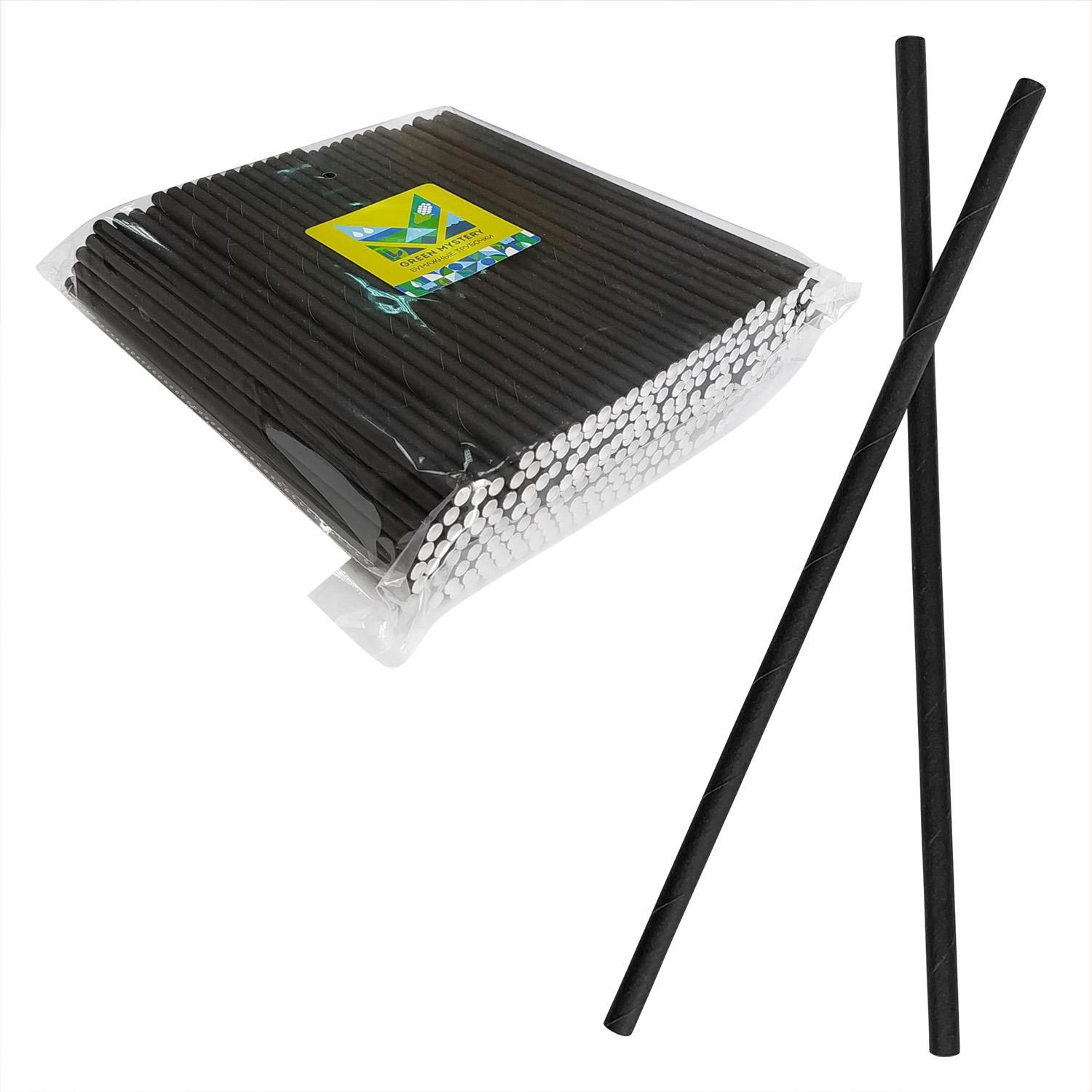 Трубочка d0,6x19,5см бумажная 250шт/уп черная