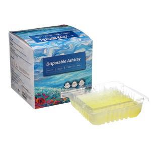 Пепельница одноразовая с поглотителем запаха гидрогелем Лимон  30 наборов в упаковке