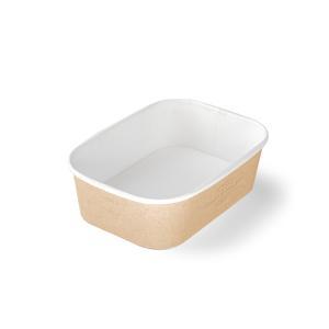 OSQ CASE BOWL 660 крафт/белый 17,0х12,0х5,1см 660мл (крышка отдельно)