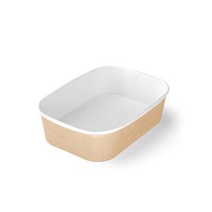 OSQ CASE BOWL 860 крафт/белый19,0х13,5х5,1см 860мл (крышка отдельно)