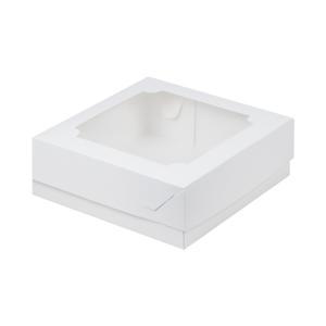 Упаковка для зефира и десертов Marshmallow 20,0x20,0x7,0см белая с окном 50шт/уп  150шт/кор