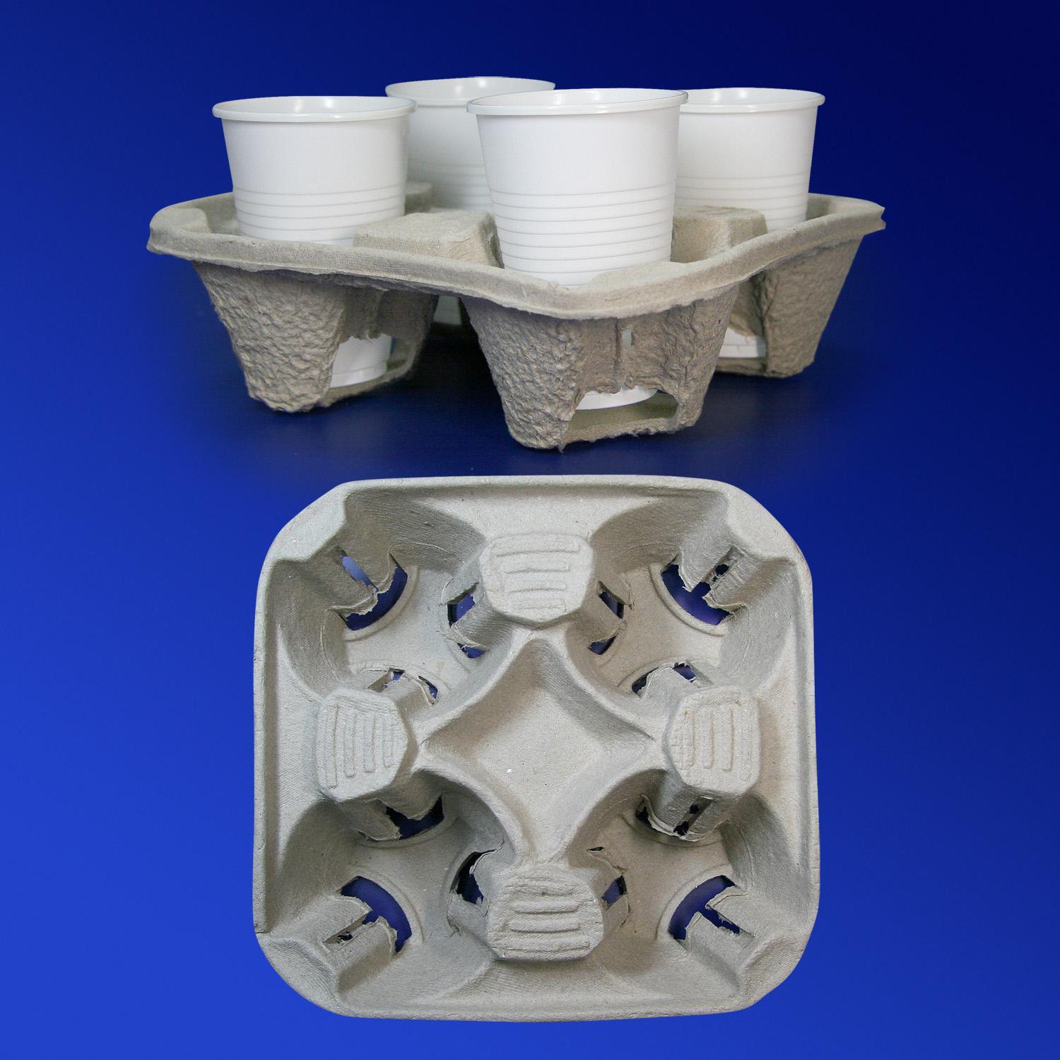 Держатель для стаканов  на 4шт крафт 20х20х4,5мм 130шт/уп