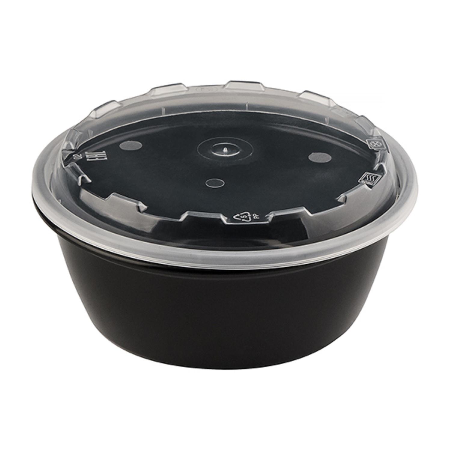 Контейнер пластиковый    950мл PP d17,2x6,4см крууглый с крышкой