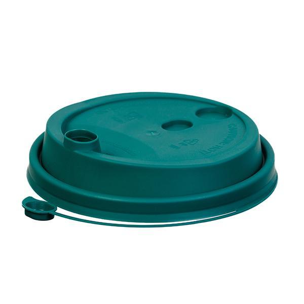 Крышка к стаканам d9,0см PP с пробкой заглушкой матовая зеленая  50 шт/уп