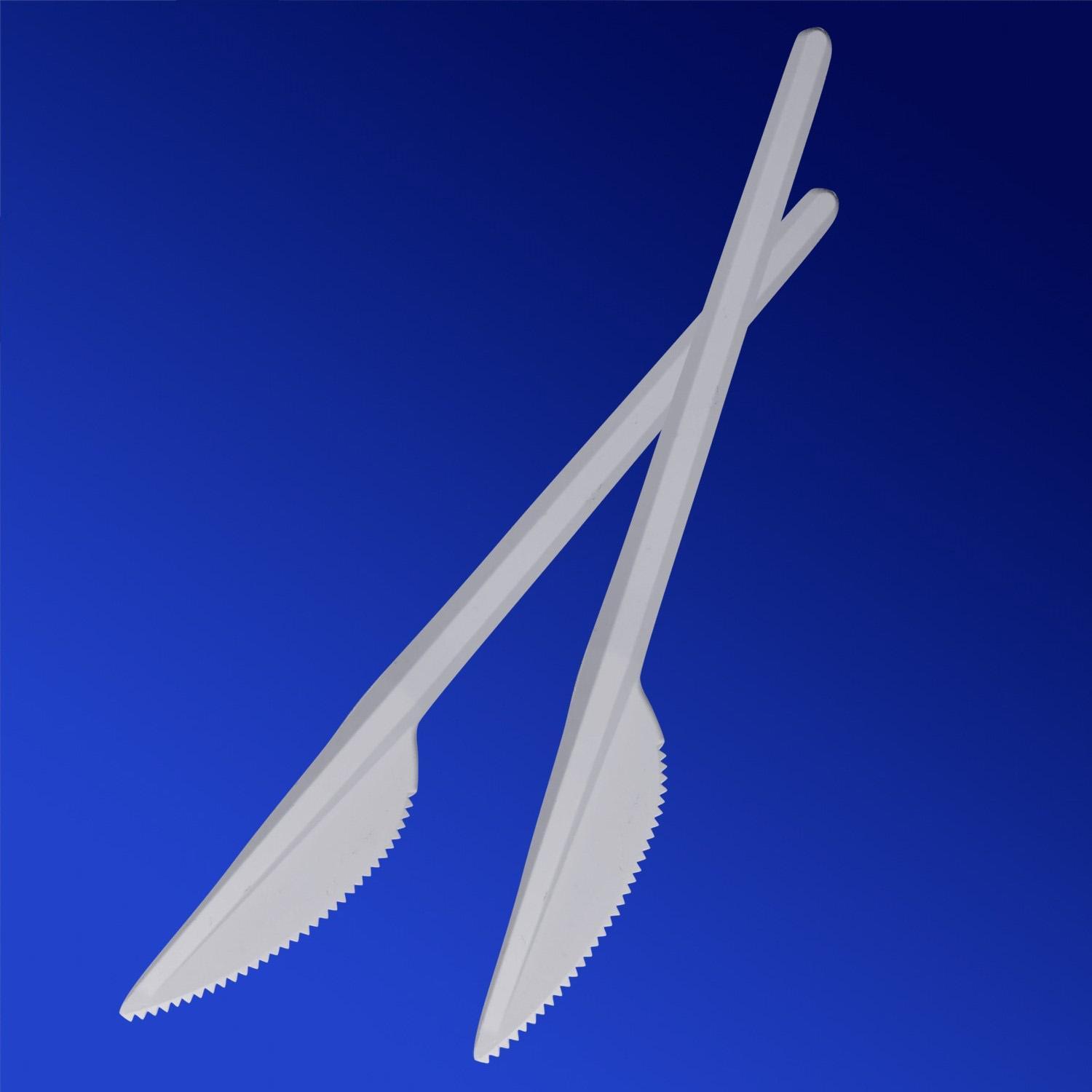 Нож  белый  16,5см пластиковый 100 шт/уп