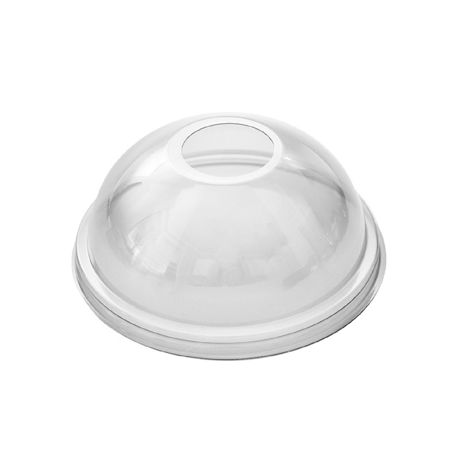 Крышка к стаканам d9,5см КУПОЛ прозрачная с отверстием 50 шт/уп 1000шт/кор ПолиЭр