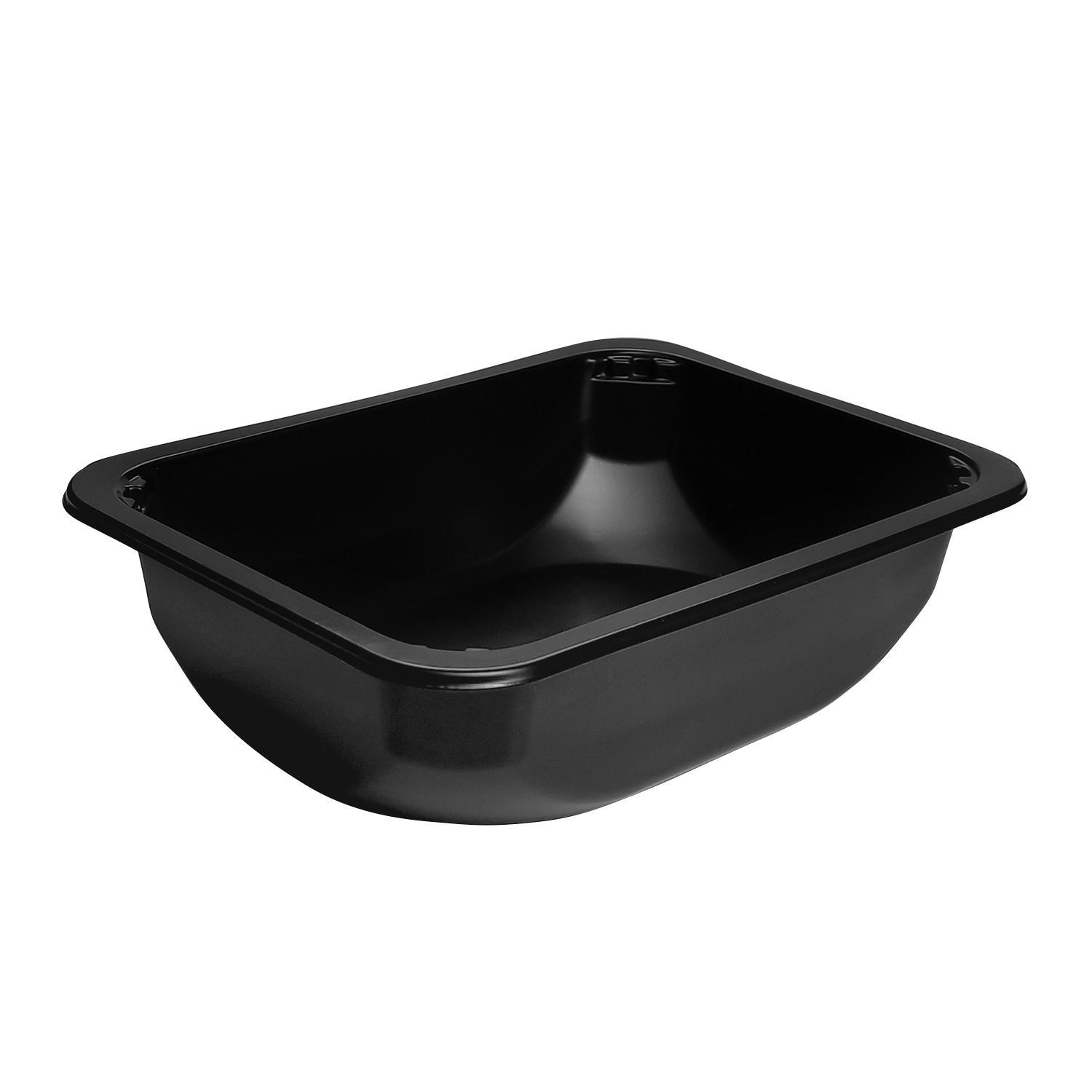 Лоток под запайку 18,7х13,7х5,0см 800 мл PP черный  504 штук в коробке ПР-Л-187х137х50