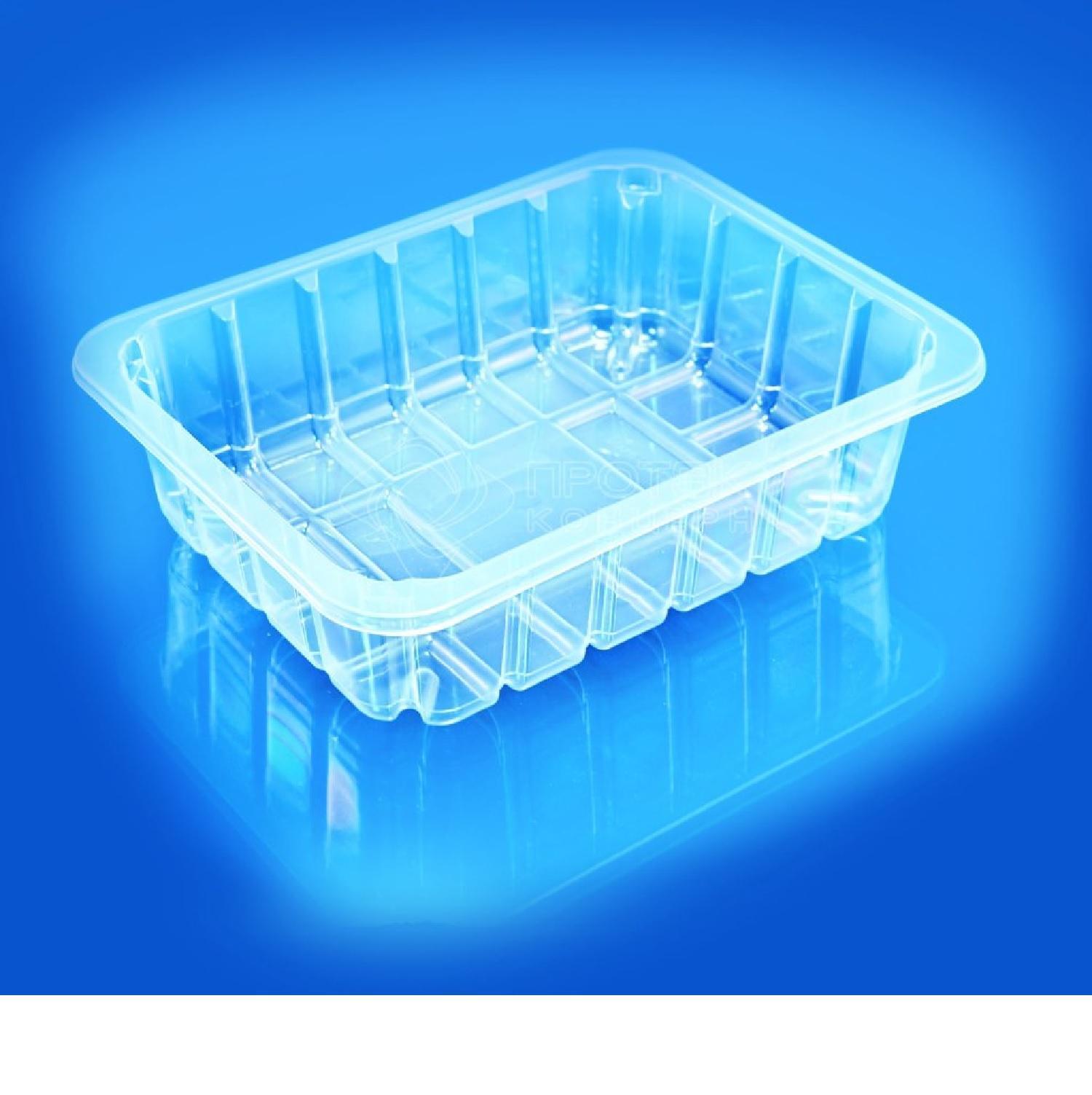Лоток под запайку 22,7х17,8х5,0см 1500 мл PP прозрачный  320 штук в коробке ПР-Л-227х178х50